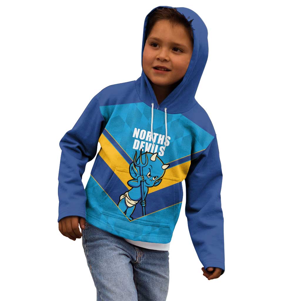 Norths Rugby Custom Kid Hoodie Go Devils Mascot Sporty Style - Aussie Hoodie