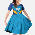 Norths Rugby Custom Kid Short Sleeve Dress Go Devils Mascot Sporty Style - Aussie Hoodie