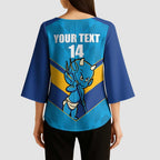 Norths Rugby Custom Kimono Sleeve Blouse Go Devils Mascot Sporty Style - Aussie Hoodie