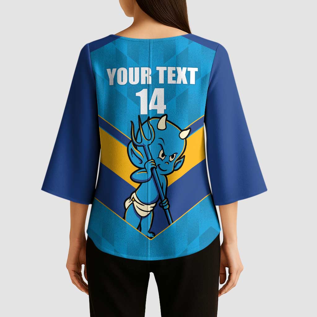 Norths Rugby Custom Kimono Sleeve Blouse Go Devils Mascot Sporty Style - Aussie Hoodie