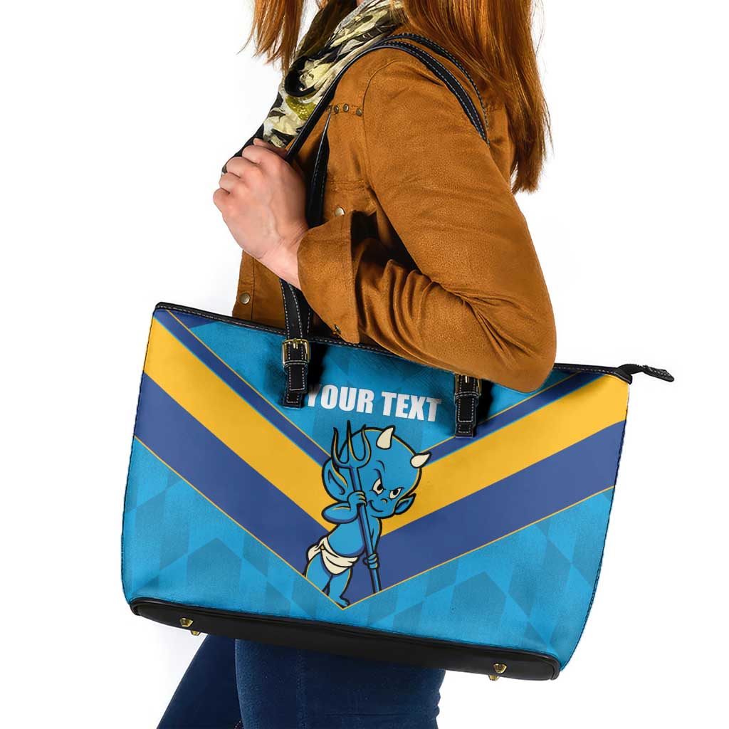Norths Rugby Custom Leather Tote Bag Go Devils Mascot Sporty Style - Aussie Hoodie