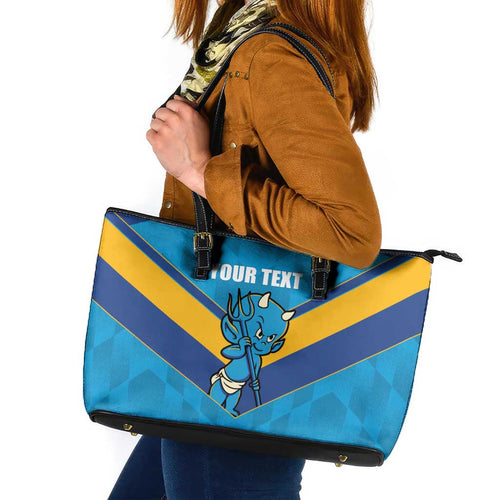 Norths Rugby Custom Leather Tote Bag Go Devils Mascot Sporty Style - Aussie Hoodie