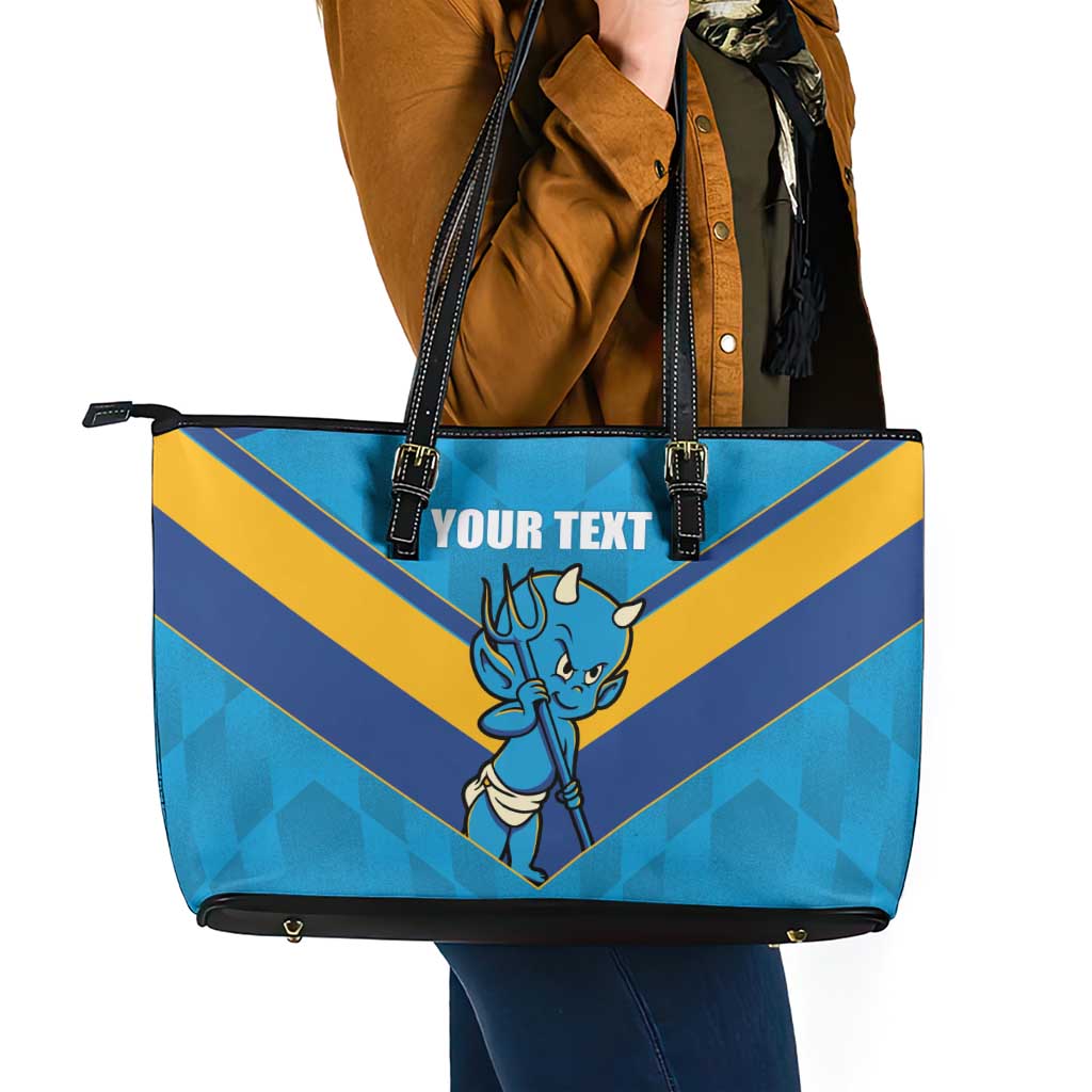 Norths Rugby Custom Leather Tote Bag Go Devils Mascot Sporty Style - Aussie Hoodie