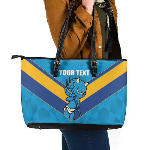 Norths Rugby Custom Leather Tote Bag Go Devils Mascot Sporty Style - Aussie Hoodie
