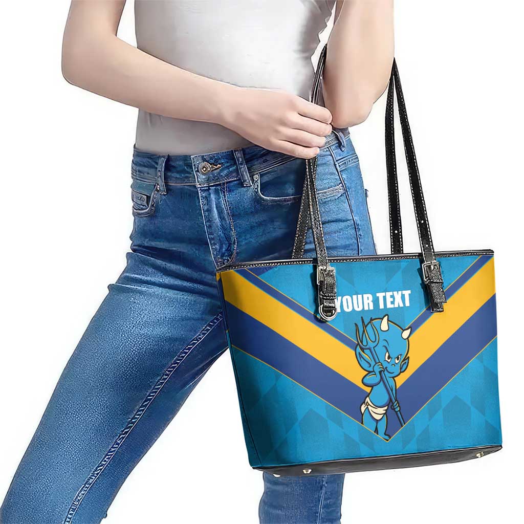 Norths Rugby Custom Leather Tote Bag Go Devils Mascot Sporty Style - Aussie Hoodie