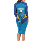 Norths Rugby Custom Long Sleeve Bodycon Dress Go Devils Mascot Sporty Style - Aussie Hoodie