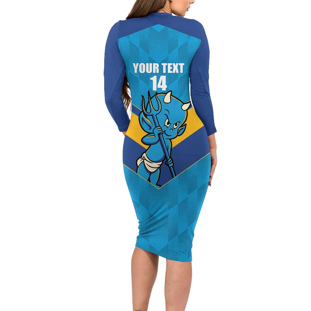 Norths Rugby Custom Long Sleeve Bodycon Dress Go Devils Mascot Sporty Style - Aussie Hoodie