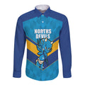 Norths Rugby Custom Long Sleeve Button Shirt Go Devils Mascot Sporty Style - Aussie Hoodie