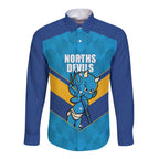 Norths Rugby Custom Long Sleeve Button Shirt Go Devils Mascot Sporty Style - Aussie Hoodie