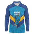 Norths Rugby Custom Long Sleeve Polo Shirt Go Devils Mascot Sporty Style - Aussie Hoodie