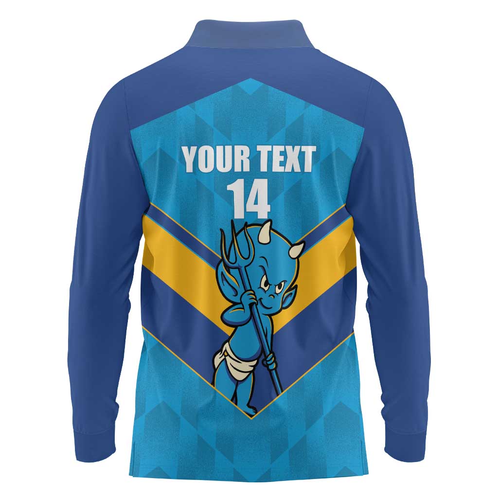 Norths Rugby Custom Long Sleeve Polo Shirt Go Devils Mascot Sporty Style - Aussie Hoodie