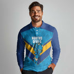 Norths Rugby Custom Long Sleeve Polo Shirt Go Devils Mascot Sporty Style - Aussie Hoodie