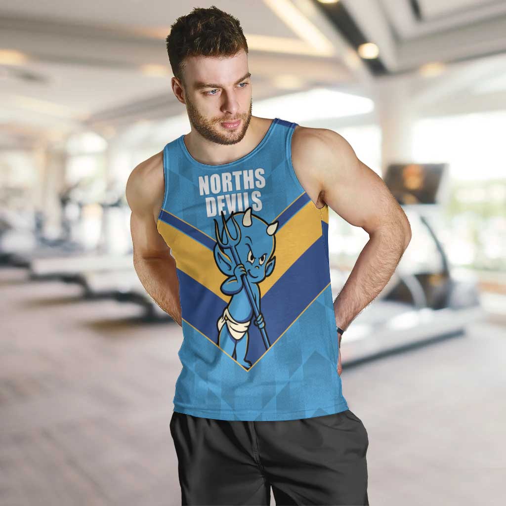 Norths Rugby Custom Men Tank Top Go Devils Mascot Sporty Style - Aussie Hoodie