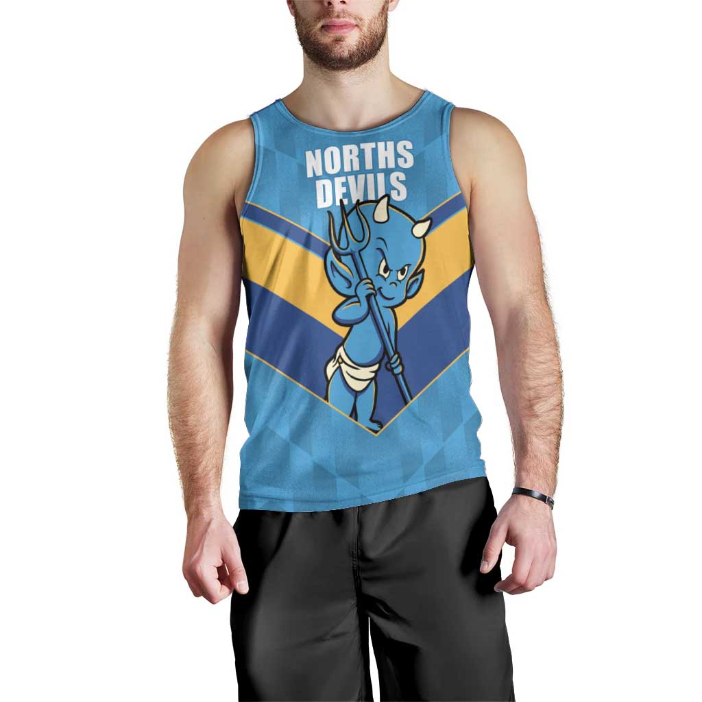 Norths Rugby Custom Men Tank Top Go Devils Mascot Sporty Style - Aussie Hoodie