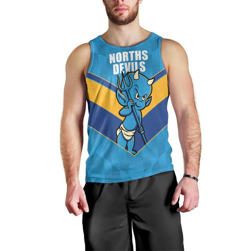 Norths Rugby Custom Men Tank Top Go Devils Mascot Sporty Style - Aussie Hoodie