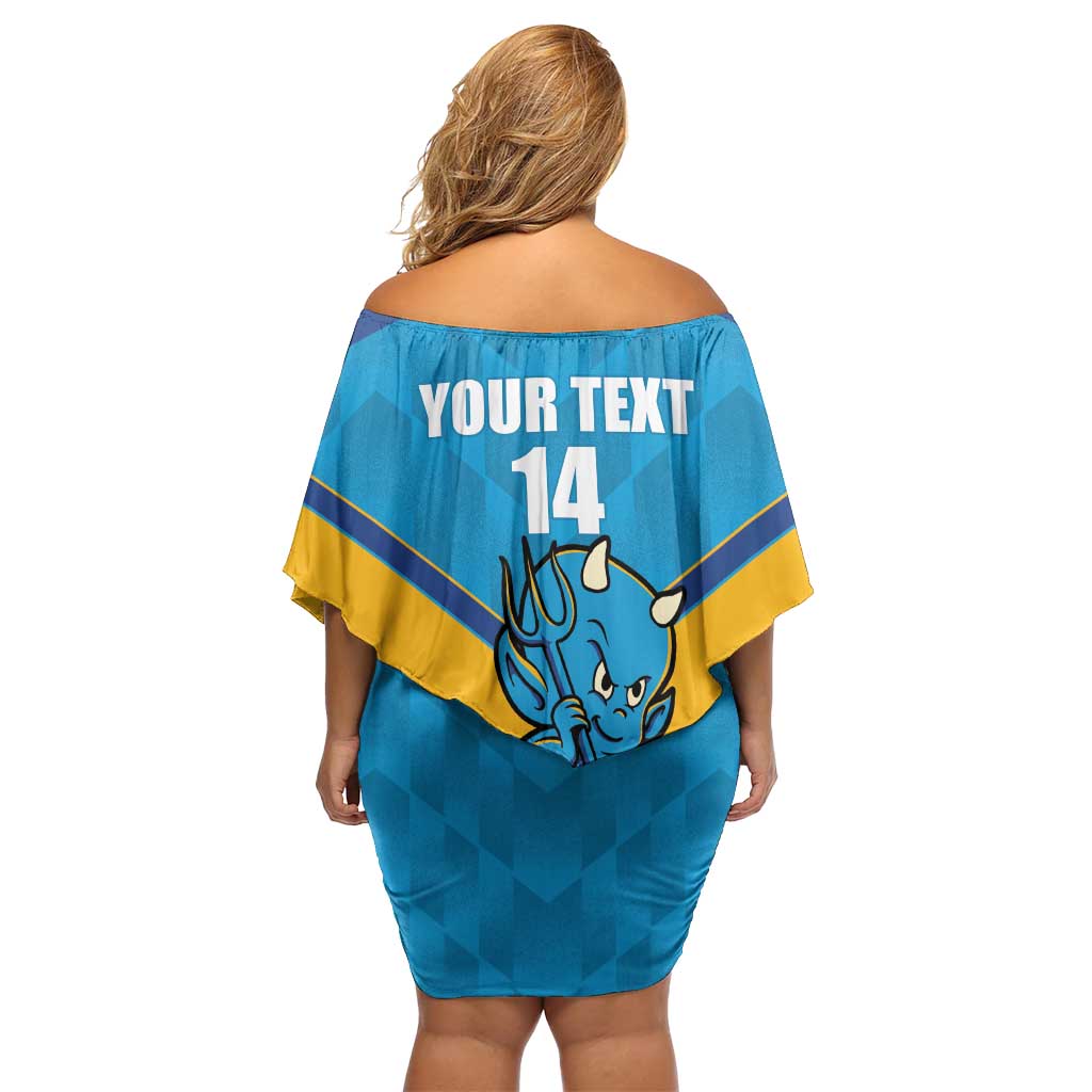 Norths Rugby Custom Off Shoulder Short Dress Go Devils Mascot Sporty Style - Aussie Hoodie