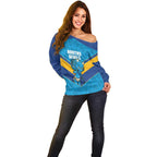 Norths Rugby Custom Off Shoulder Sweater Go Devils Mascot Sporty Style - Aussie Hoodie