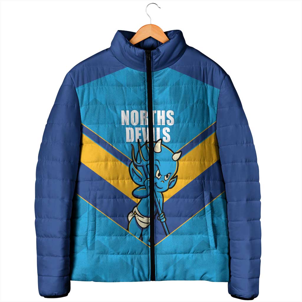 Norths Rugby Custom Padded Jacket Go Devils Mascot Sporty Style - Aussie Hoodie