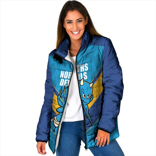 Norths Rugby Custom Padded Jacket Go Devils Mascot Sporty Style - Aussie Hoodie