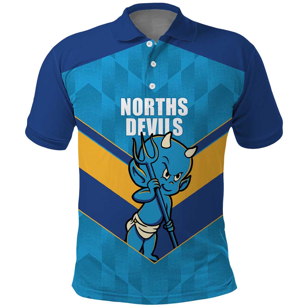 Norths Rugby Custom Polo Shirt Go Devils Mascot Sporty Style - Aussie Hoodie