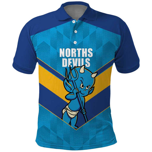 Norths Rugby Custom Polo Shirt Go Devils Mascot Sporty Style - Aussie Hoodie