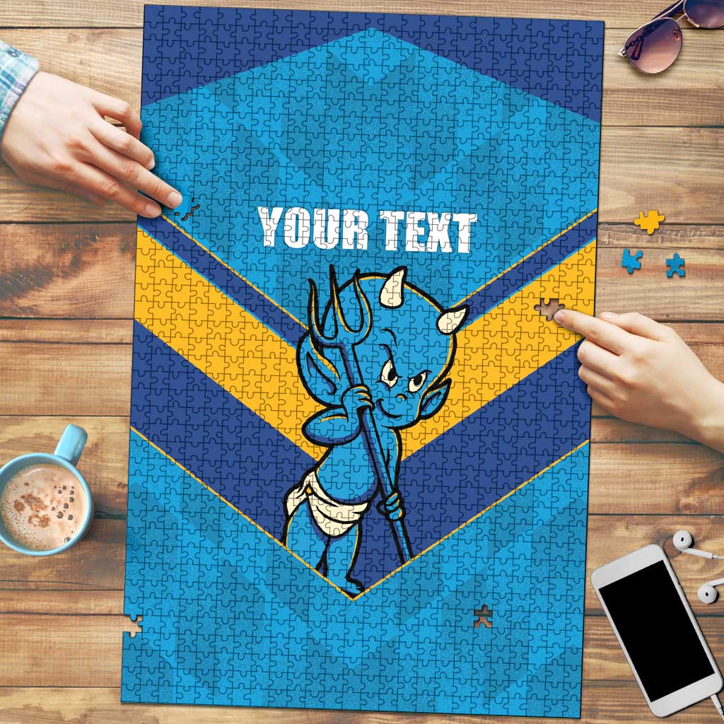 Norths Rugby Custom Puzzle Go Devils Mascot Sporty Style - Aussie Hoodie