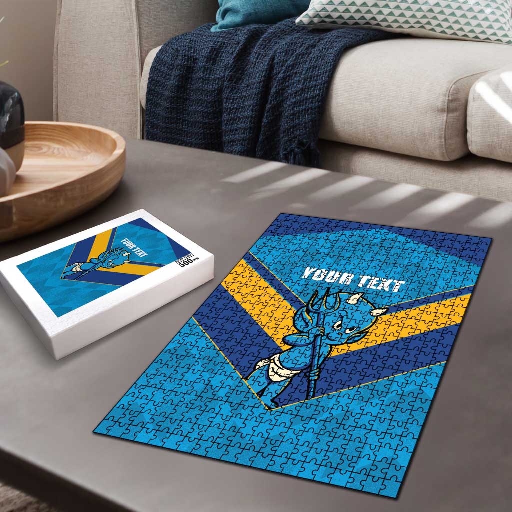 Norths Rugby Custom Puzzle Go Devils Mascot Sporty Style - Aussie Hoodie