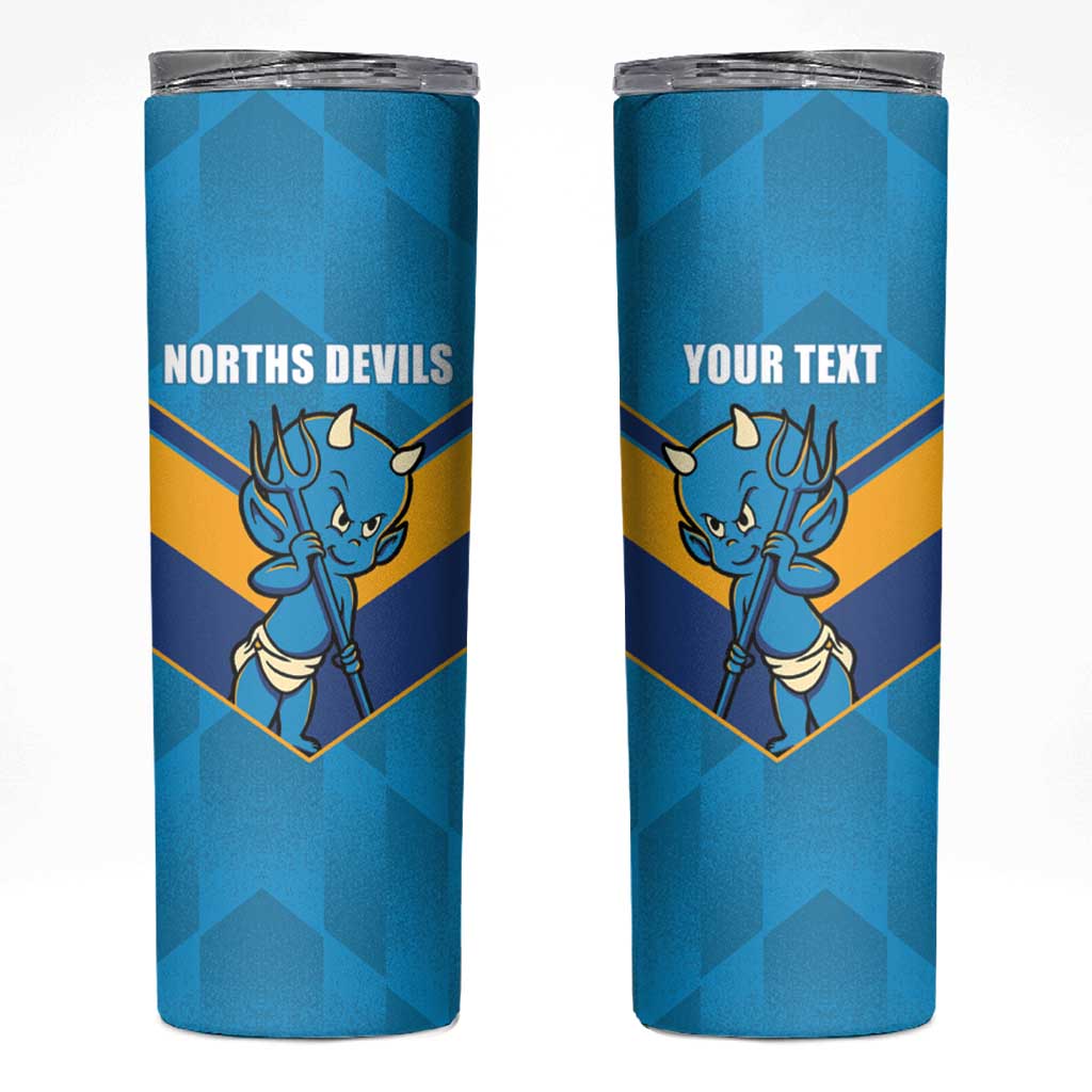 Norths Rugby Custom Skinny Tumbler Go Devils Mascot Sporty Style - Aussie Hoodie