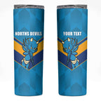 Norths Rugby Custom Skinny Tumbler Go Devils Mascot Sporty Style - Aussie Hoodie
