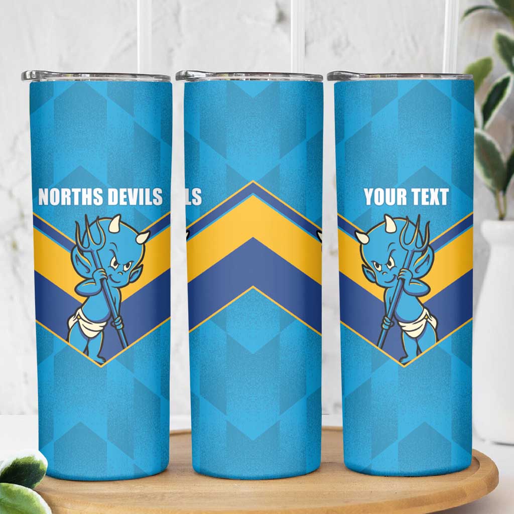 Norths Rugby Custom Skinny Tumbler Go Devils Mascot Sporty Style - Aussie Hoodie