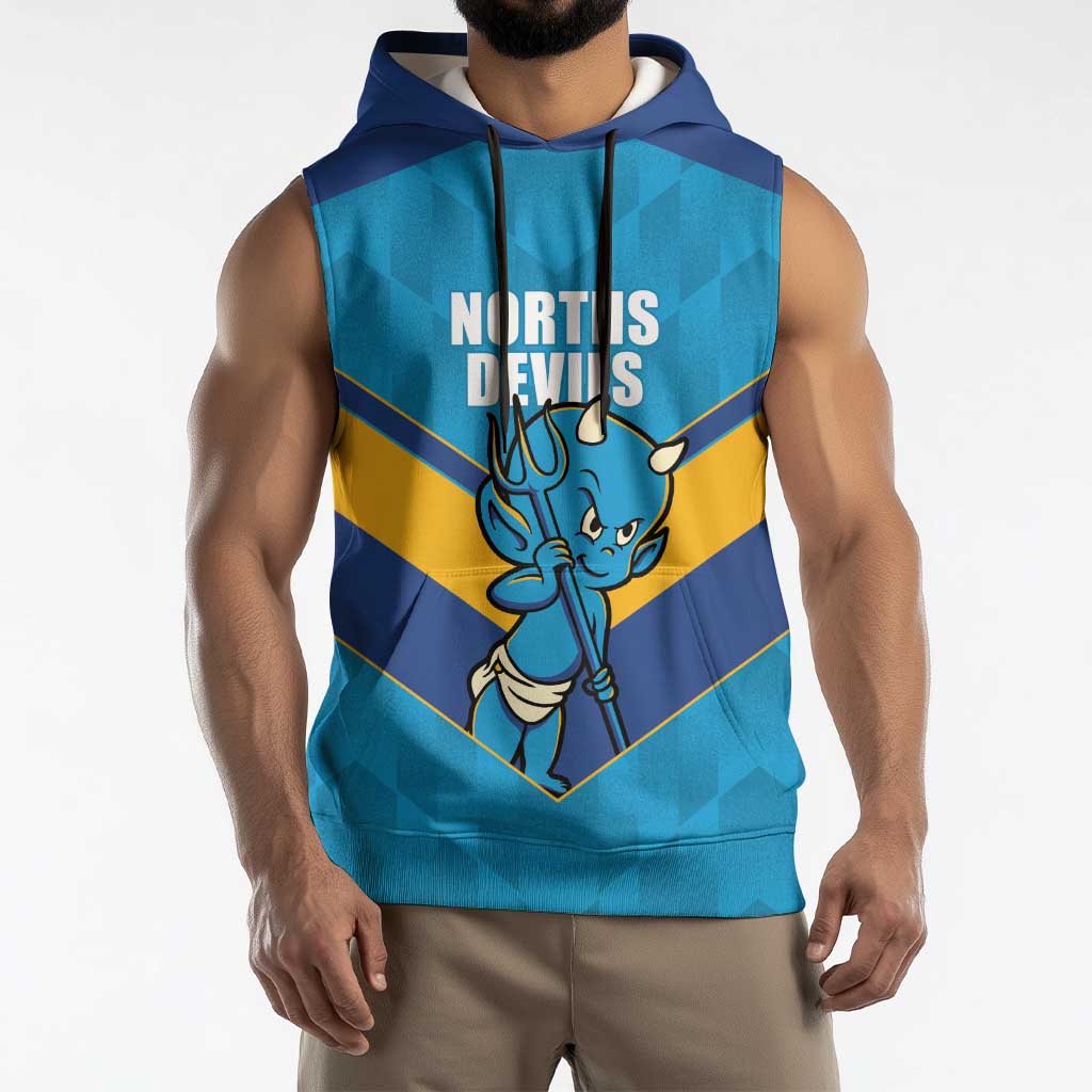 Norths Rugby Custom Sleeveless Hoodie Go Devils Mascot Sporty Style - Aussie Hoodie
