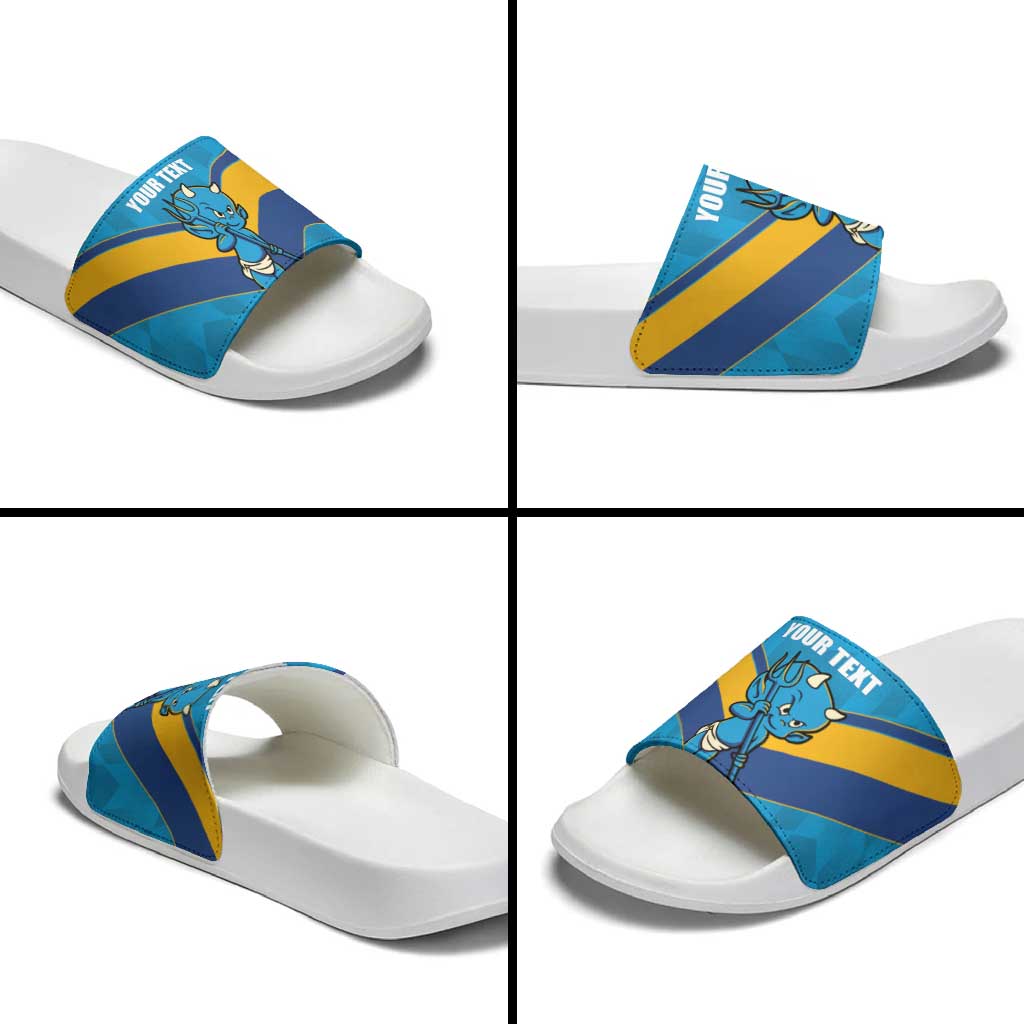 Norths Rugby Custom Slide Sandals Go Devils Mascot Sporty Style - Aussie Hoodie
