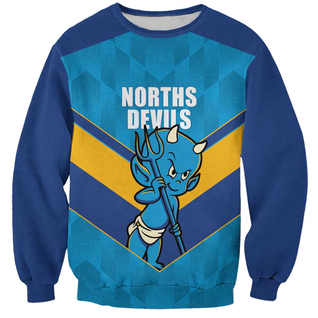Norths Rugby Custom Sweatshirt Go Devils Mascot Sporty Style - Aussie Hoodie