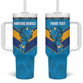 Norths Rugby Custom Tumbler With Handle Go Devils Mascot Sporty Style - Aussie Hoodie
