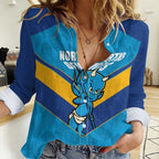 Norths Rugby Custom Women Casual Shirt Go Devils Mascot Sporty Style - Aussie Hoodie