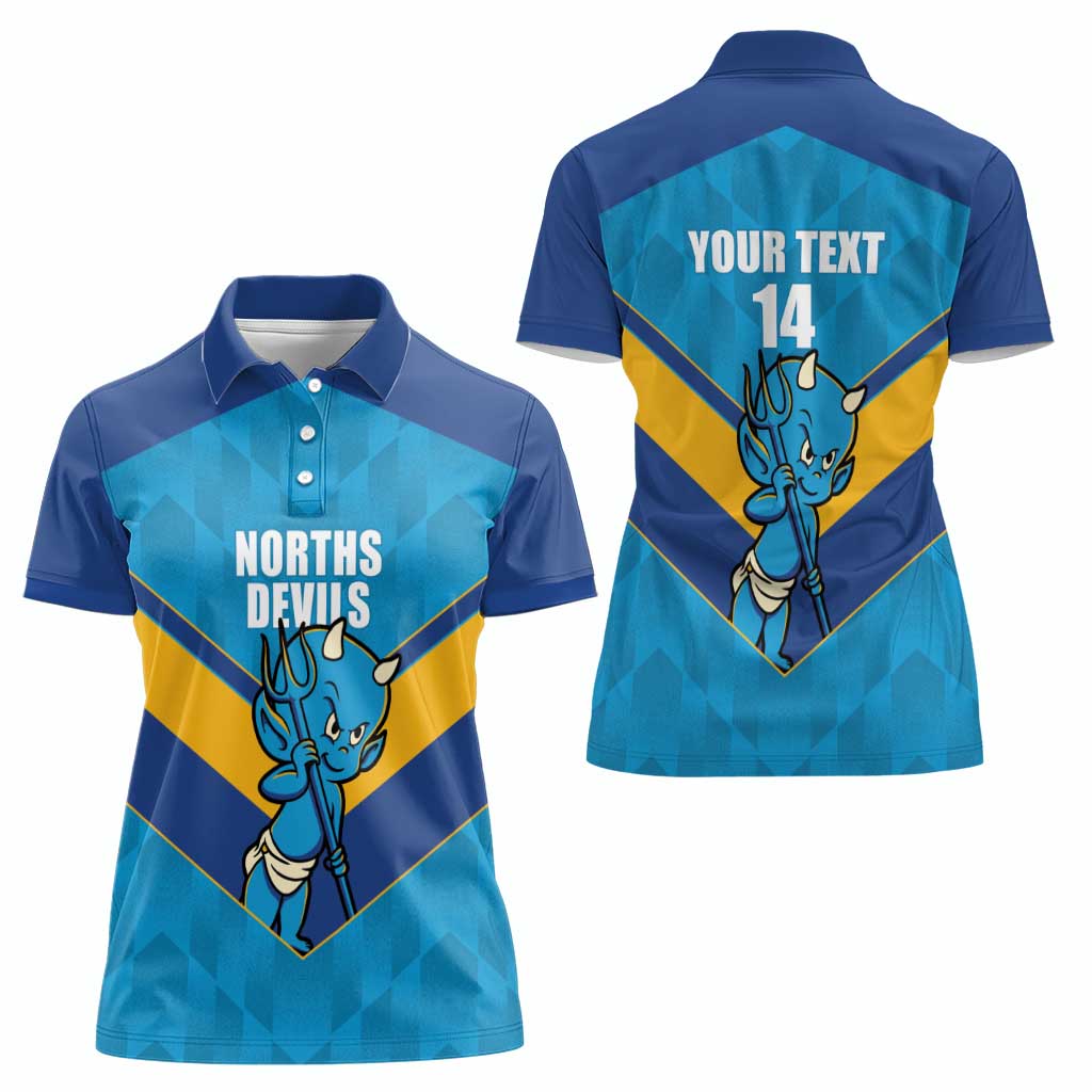 Norths Rugby Custom Women Polo Shirt Go Devils Mascot Sporty Style - Aussie Hoodie