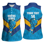 Norths Rugby Custom Women Sleeveless Polo Shirt Go Devils Mascot Sporty Style - Aussie Hoodie