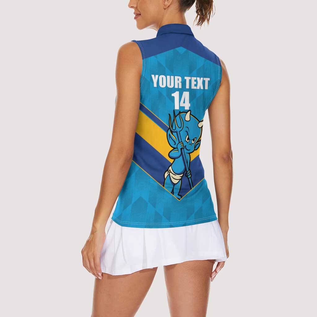 Norths Rugby Custom Women Sleeveless Polo Shirt Go Devils Mascot Sporty Style - Aussie Hoodie