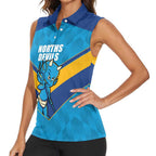 Norths Rugby Custom Women Sleeveless Polo Shirt Go Devils Mascot Sporty Style - Aussie Hoodie