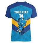 Norths Rugby Custom Women V-Neck T-Shirt Go Devils Mascot Sporty Style - Aussie Hoodie