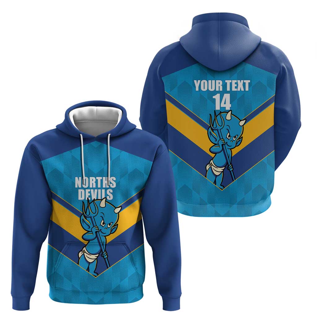 Norths Rugby Custom Zip Hoodie Go Devils Mascot Sporty Style - Aussie Hoodie