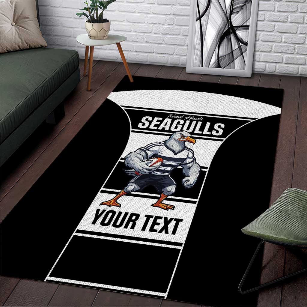 Tweed Heads Rugby Custom Area Rug Go Seagulls Mascot Sporty Style - Aussie Hoodie