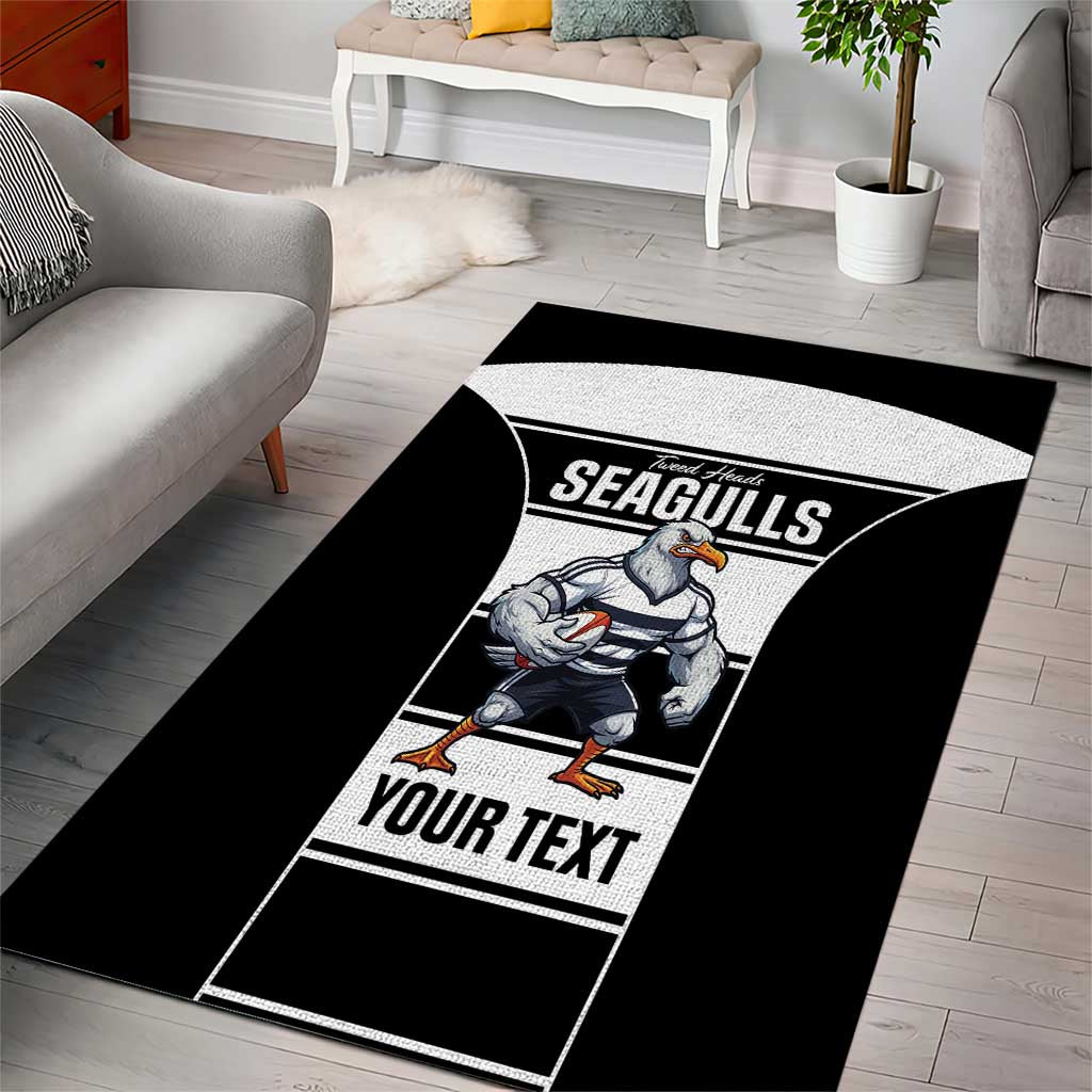 Tweed Heads Rugby Custom Area Rug Go Seagulls Mascot Sporty Style - Aussie Hoodie