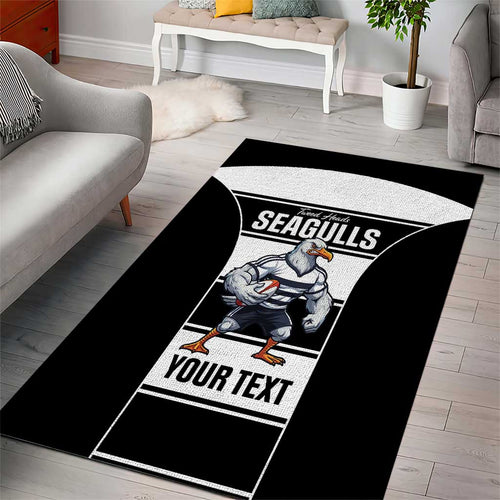Tweed Heads Rugby Custom Area Rug Go Seagulls Mascot Sporty Style - Aussie Hoodie