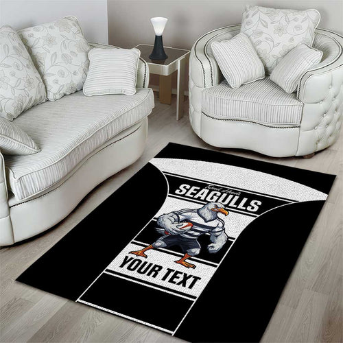 Tweed Heads Rugby Custom Area Rug Go Seagulls Mascot Sporty Style - Aussie Hoodie
