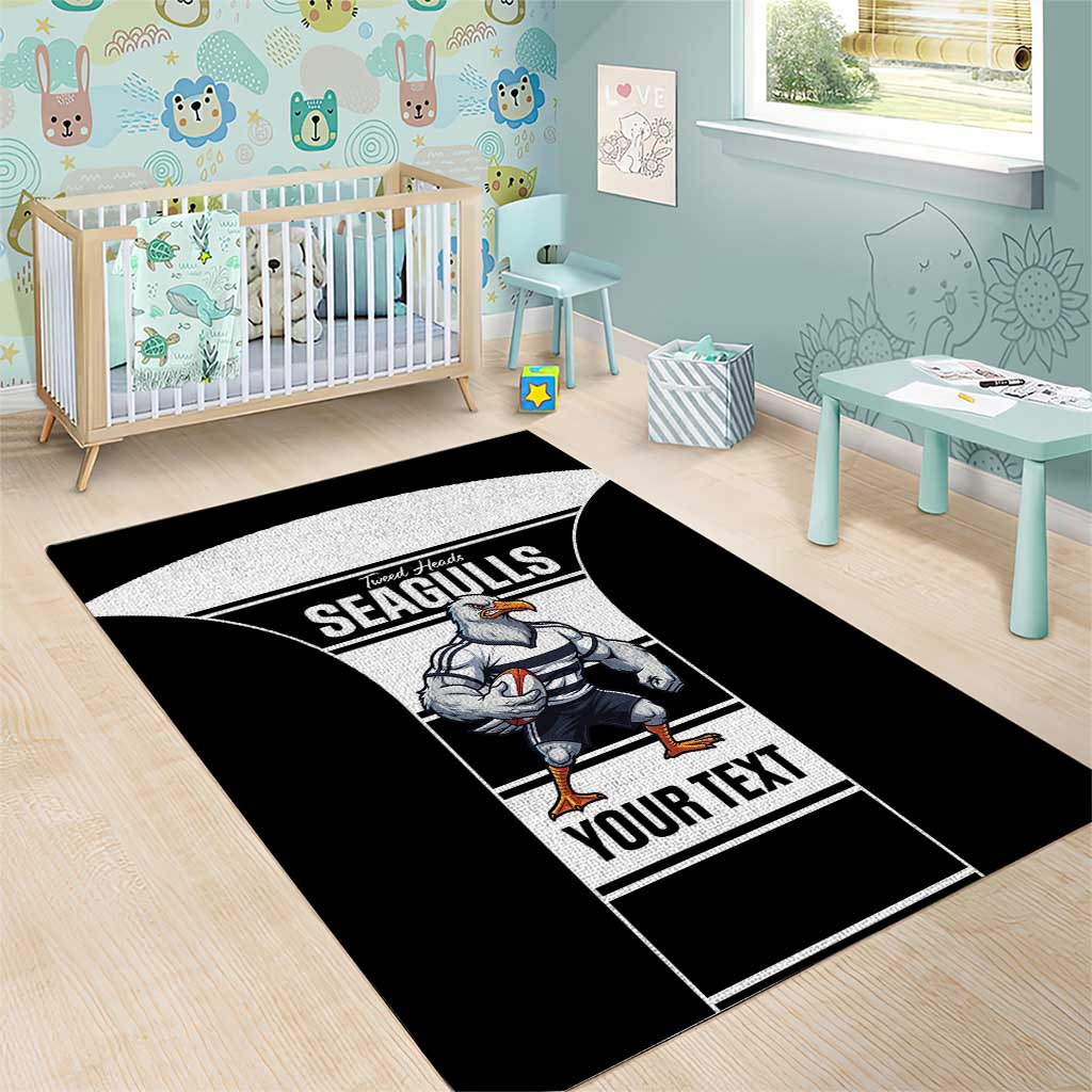 Tweed Heads Rugby Custom Area Rug Go Seagulls Mascot Sporty Style - Aussie Hoodie