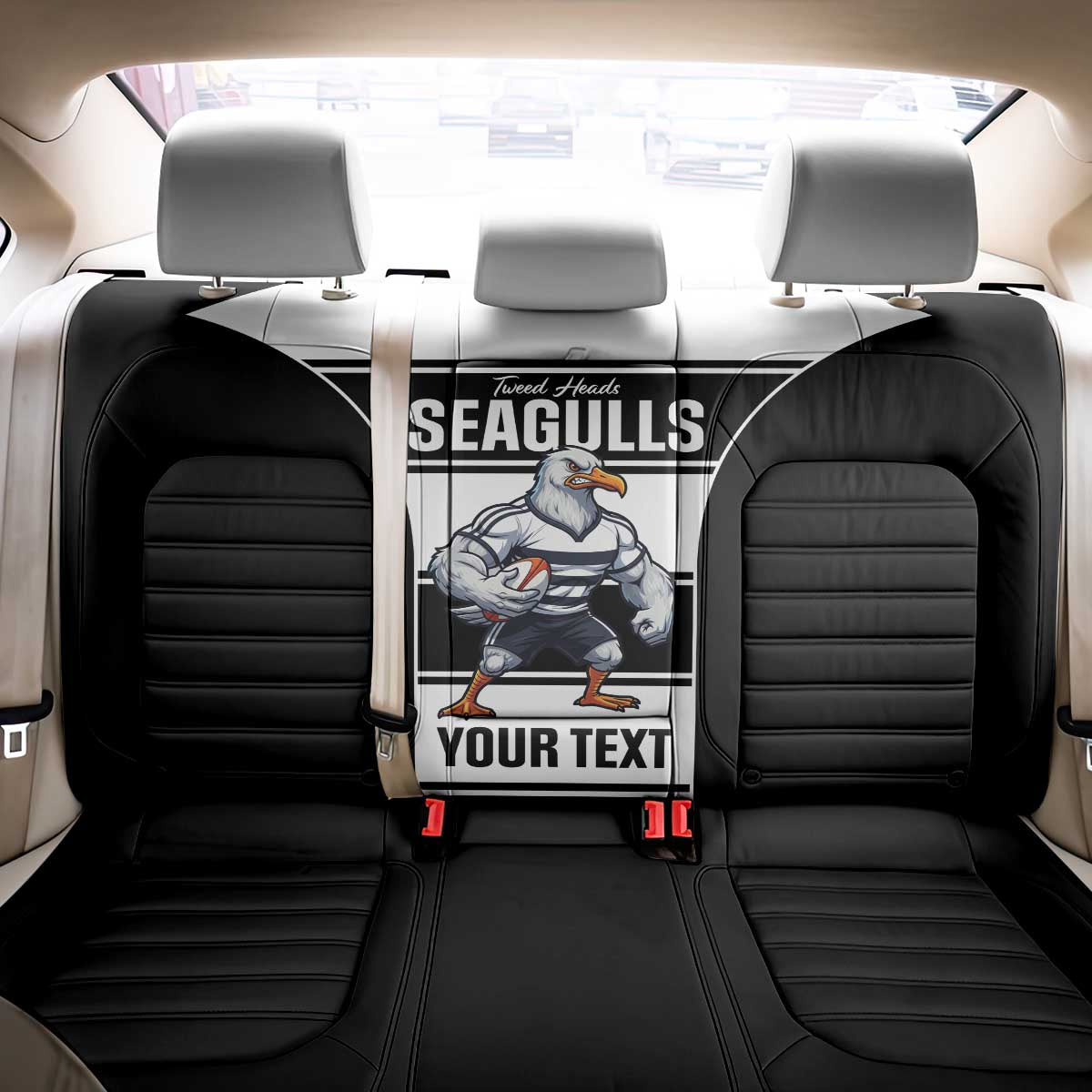 Tweed Heads Rugby Custom Back Car Seat Cover Go Seagulls Mascot Sporty Style - Aussie Hoodie