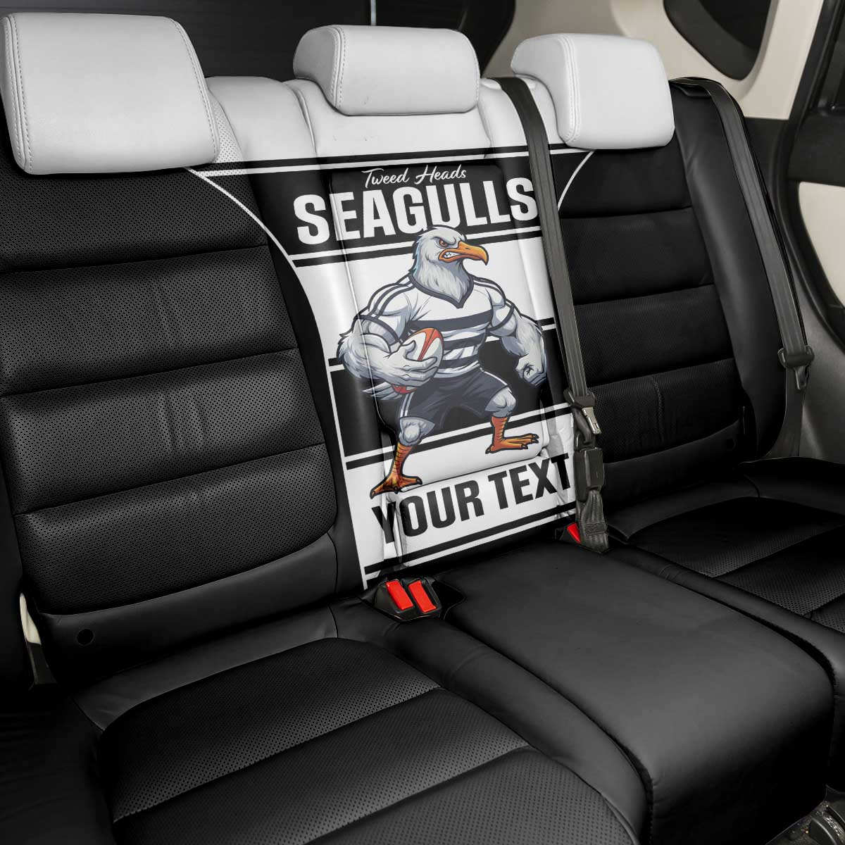 Tweed Heads Rugby Custom Back Car Seat Cover Go Seagulls Mascot Sporty Style - Aussie Hoodie
