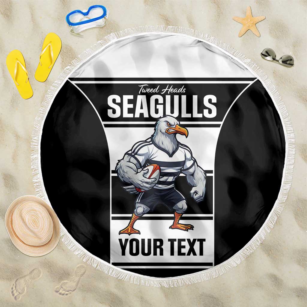 Tweed Heads Rugby Custom Beach Blanket Go Seagulls Mascot Sporty Style - Aussie Hoodie