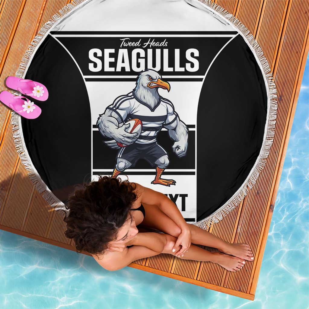 Tweed Heads Rugby Custom Beach Blanket Go Seagulls Mascot Sporty Style - Aussie Hoodie